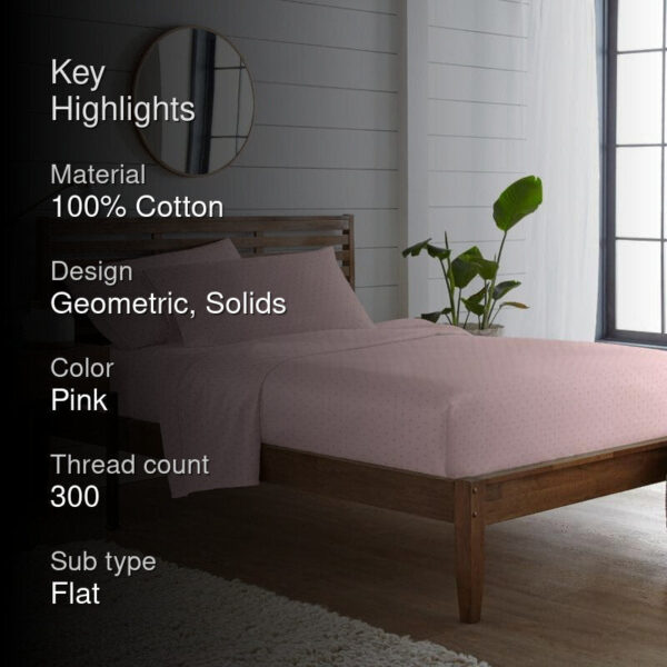 Azva Swiss Dot Bedsheet - Rose