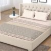 Iris Printed Bedsheet - Beige
