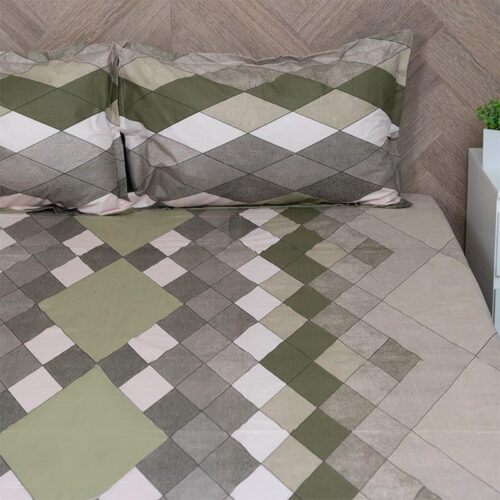 Jora Geometric Bedsheet - Green