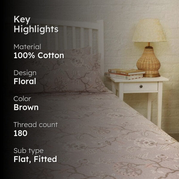 Light Brown Floral Bedsheet Light Brown Floral Bedsheet
