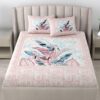 Little Explorers Floral Cotton Bedsheet (Pink) - 140 TC