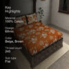 Motira Ethnic Bedsheet - Beige & Brown