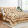 Mughal Jaali Printed Bedsheet - Yellow & Beige