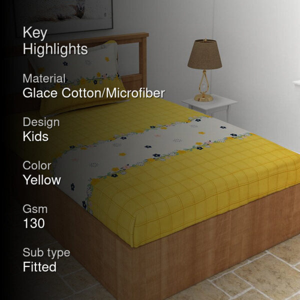 Ping Pong Abstract Bedsheet - Yellow Ping Pong Abstract Bedsheet - Yellow