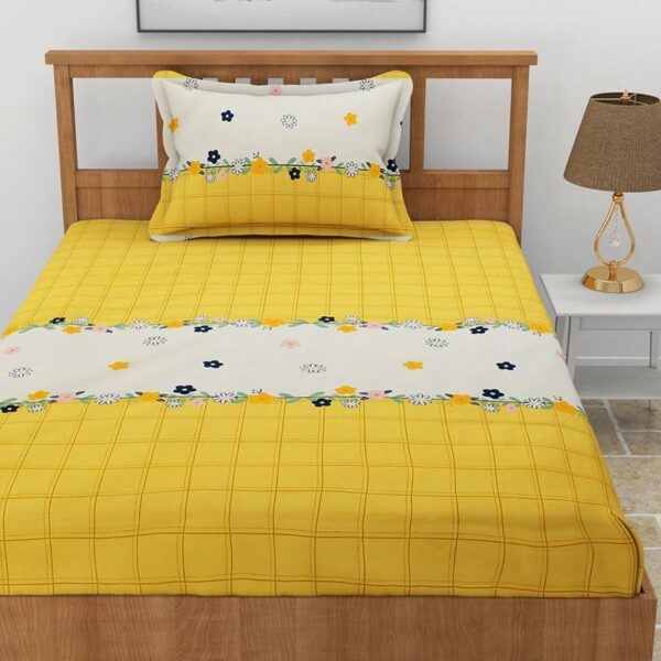 Ping Pong Abstract Bedsheet - Yellow Ping Pong Abstract Bedsheet - Yellow