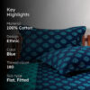Rajastha Cotton Bedsheet (Tuquoise) - 180 TC