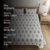 Rakhi Ethnic Bedsheet - White,Red