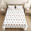 Rakhi Ethnic Bedsheet - White,Red