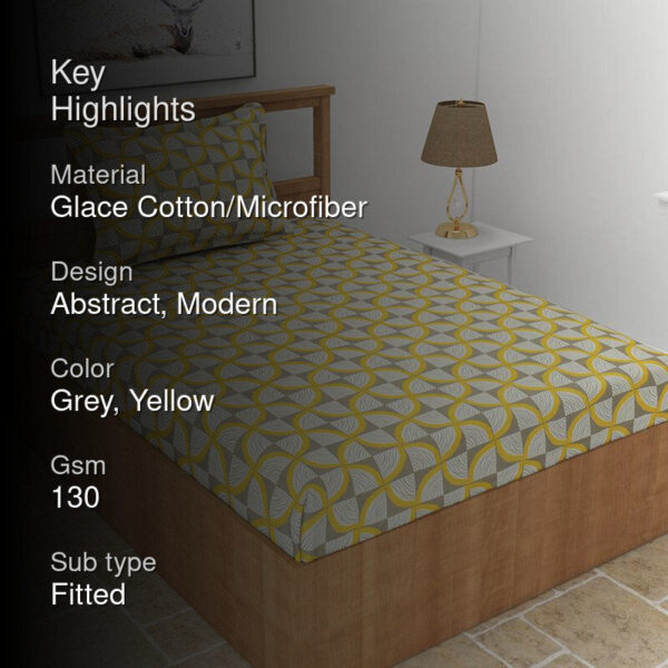 Selenia Floral Bedsheet - Grey & Yellow Selenia Floral Bedsheet - Grey & Yellow