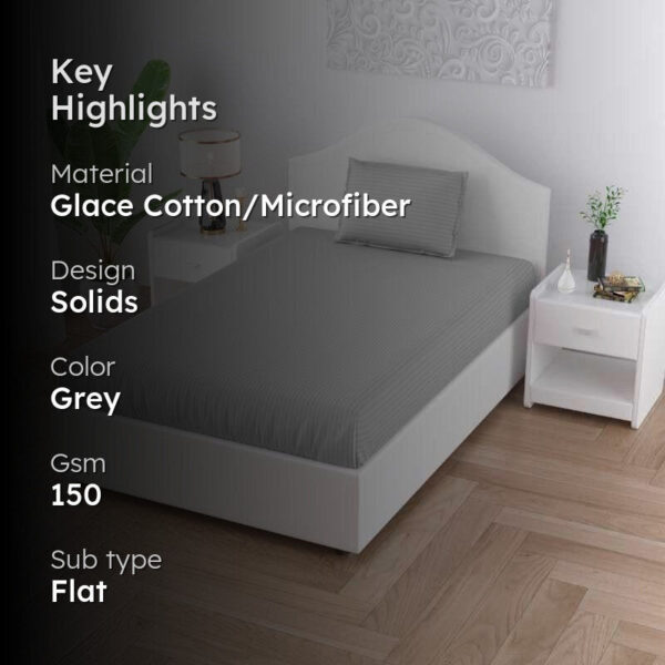Sofia Solid Bedsheet - Grey Sofia Solid Bedsheet - Grey