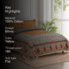 Trivona Regal Ethnic Bedsheet - Yellow