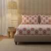 Urban Space Florabell Cherry Red Bedsheet - 200 TC