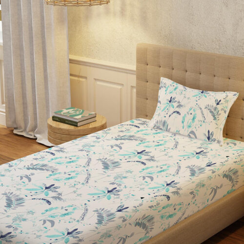 Urban Space Florvia Bedsheet (Blue) - 200 TC
