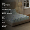 Urban Space Whisper Mint Blue Bedsheet - 200 TC