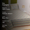 Vance Abstract Bedsheet - Blue & Pink
