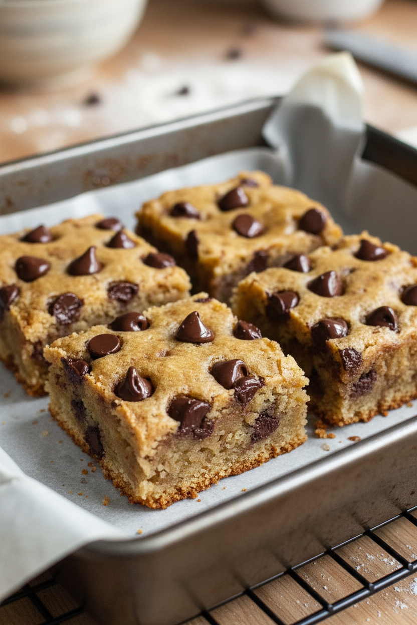 Chocolate Chip Banana Bars Snack On Meat