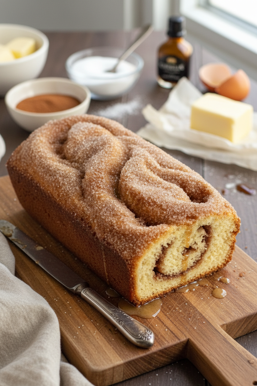 Cinnamon Donut Bread Snack On Meat