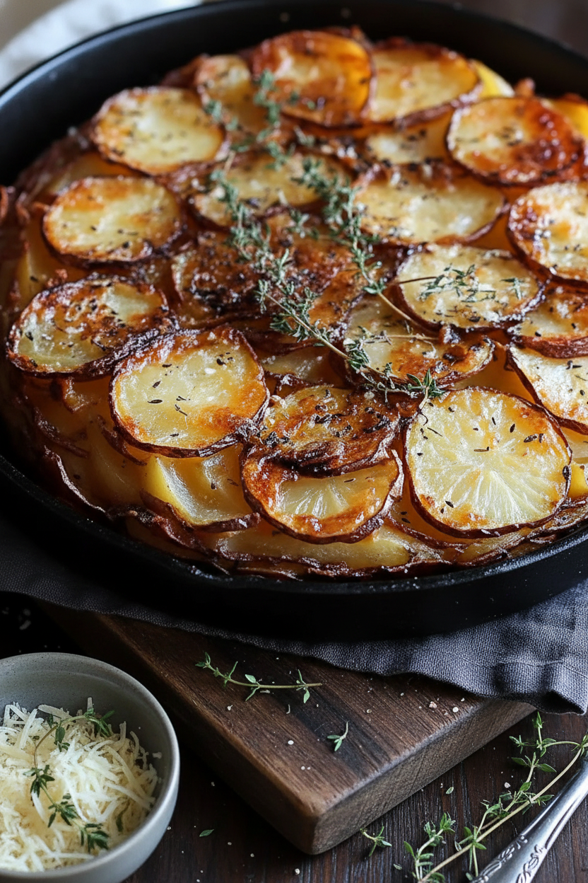 Crispy Balsamic Thyme Potato Torte