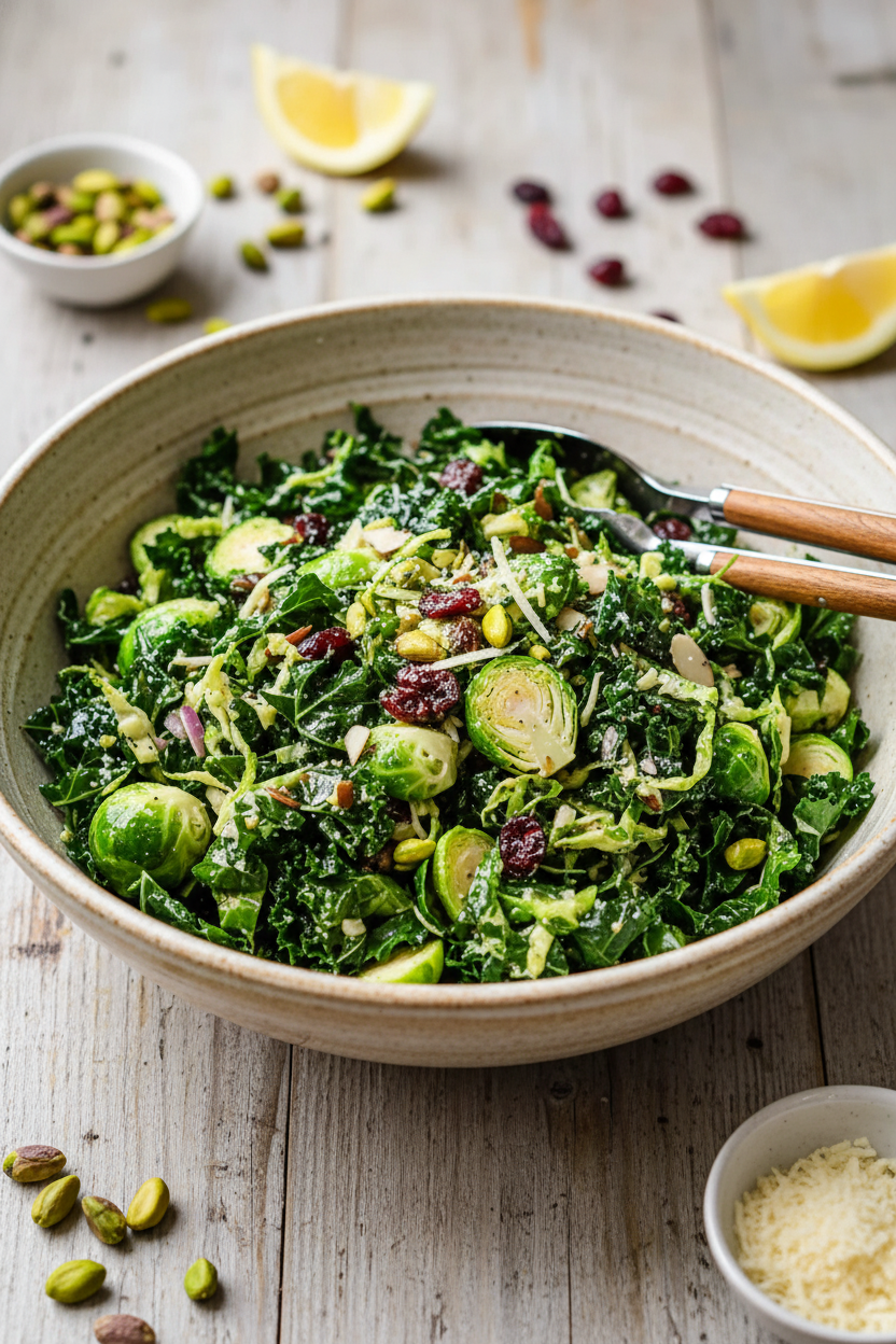 Kale Brussels Sprouts Salad Recipe Snack On Meat