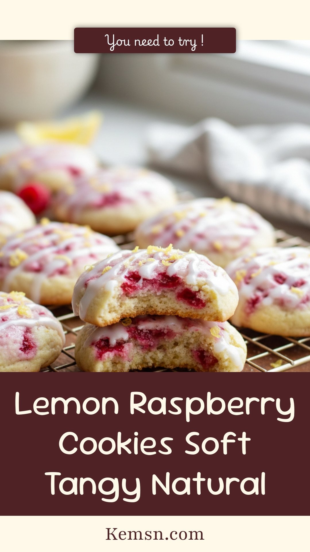 Lemon Raspberry Cookies Soft Tangy Natural