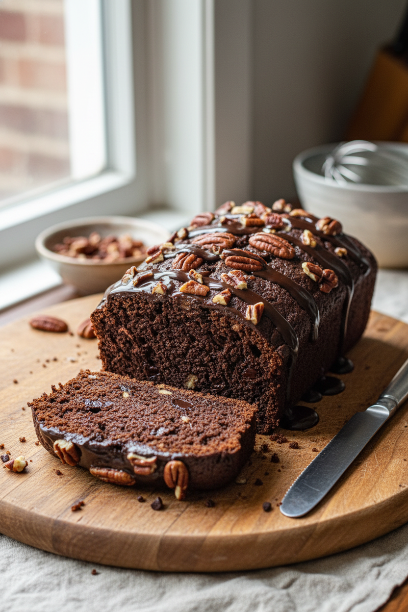 Luscious Chocolate Pecan Loaf Recipe