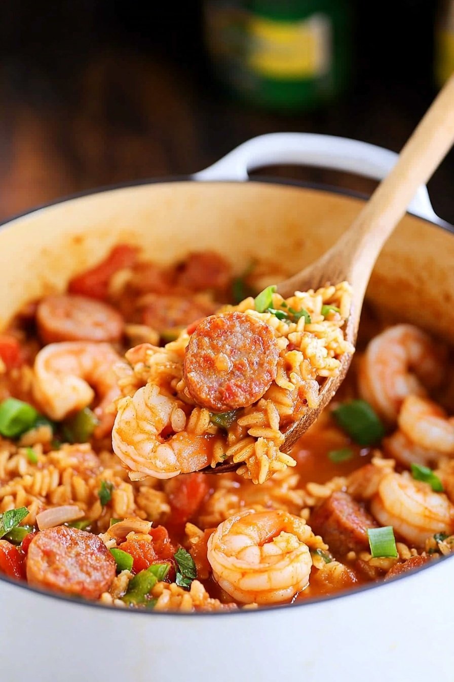 One Pot Sausage and Shrimp Jambalaya