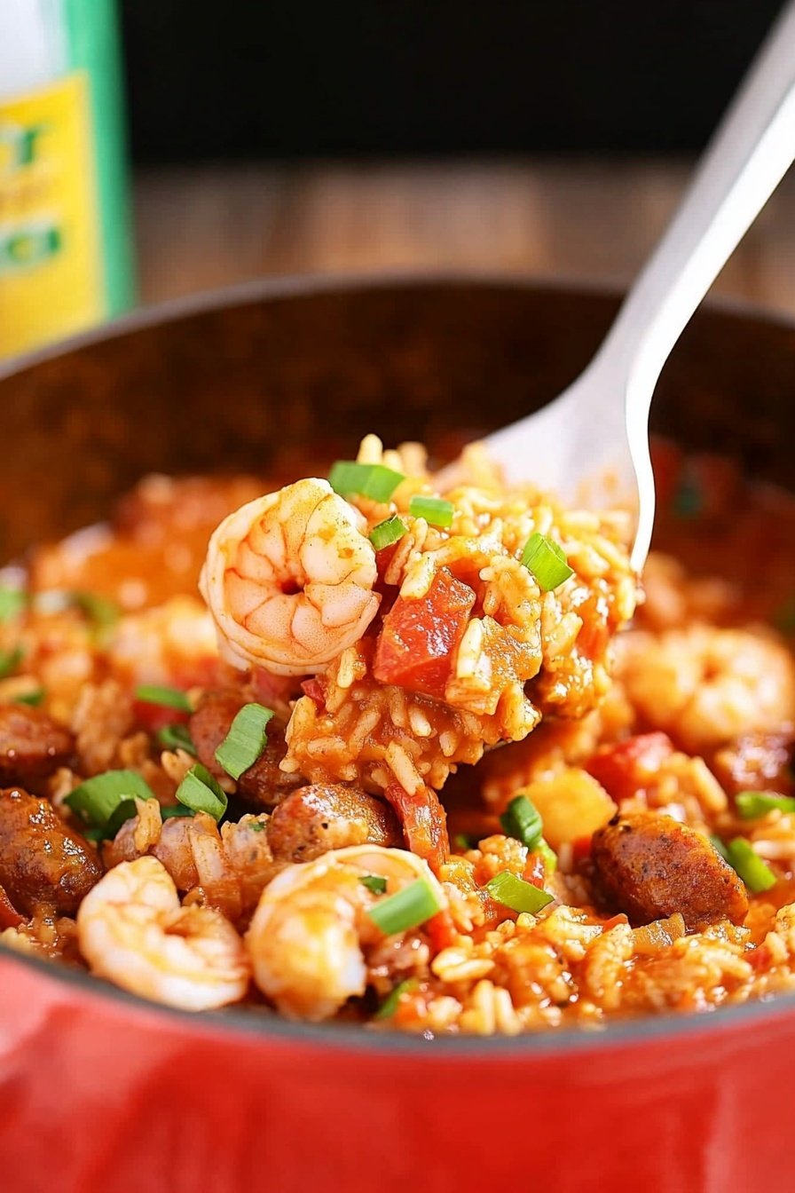 One Pot Sausage and Shrimp Jambalaya