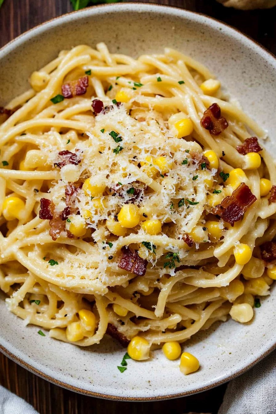 Parmesan Corn Bacon Pasta Recipe