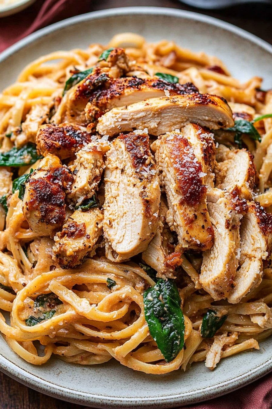 Spicy Tuscan Chicken Pasta Recipe
