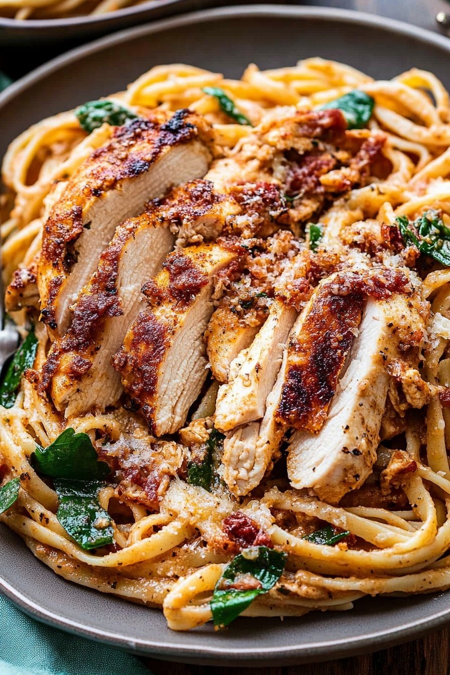 Spicy Tuscan Chicken Pasta Recipe