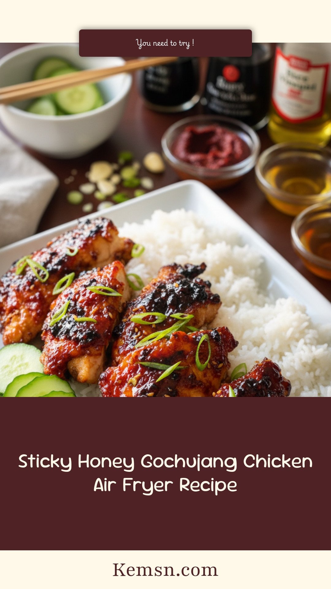 Sticky Honey Gochujang Chicken Air Fryer Recipe