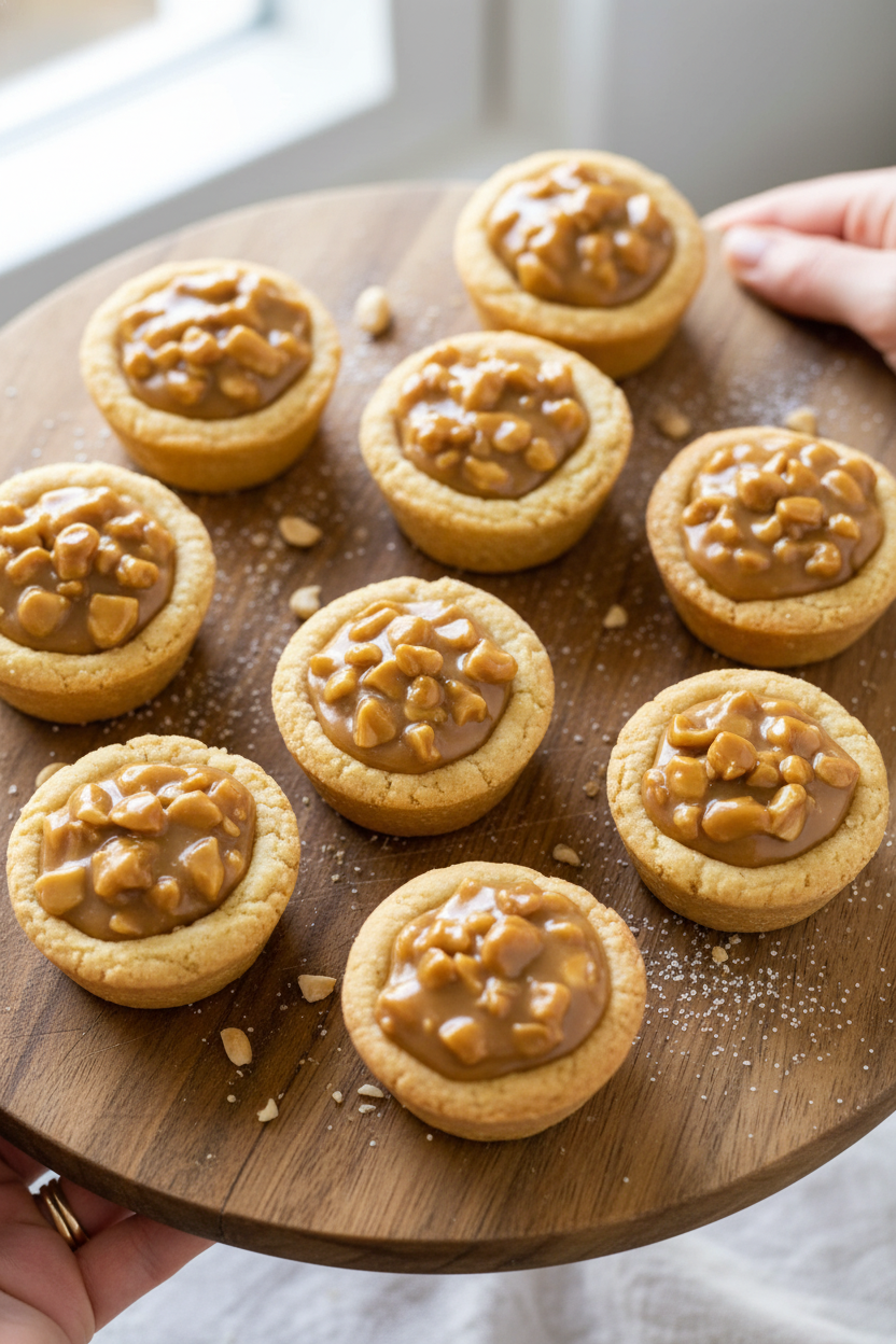Buttery Cashew Caramel Mini Tarts