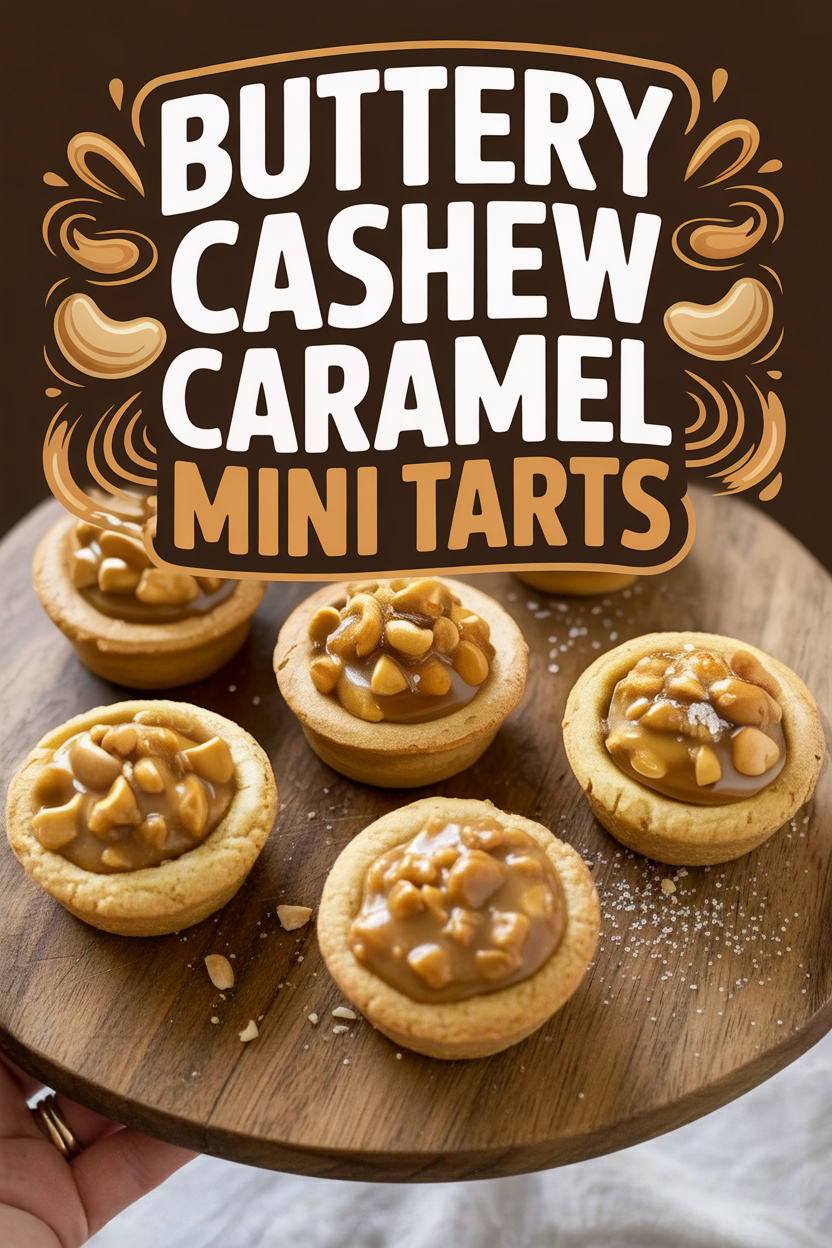 Buttery Cashew Caramel Mini Tarts