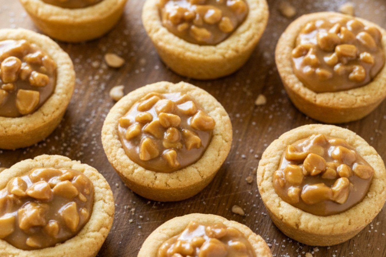 Buttery Cashew Caramel Mini Tarts