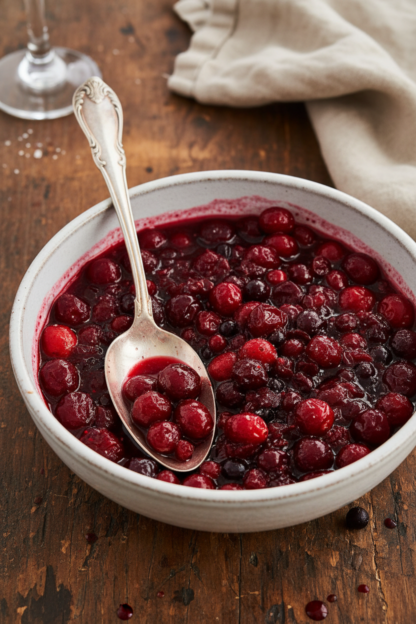 Champagne Cranberry Sauce with Currants