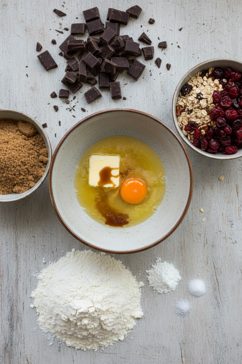 Cherry Pecan Chocolate Chunk Oatmeal Cookies