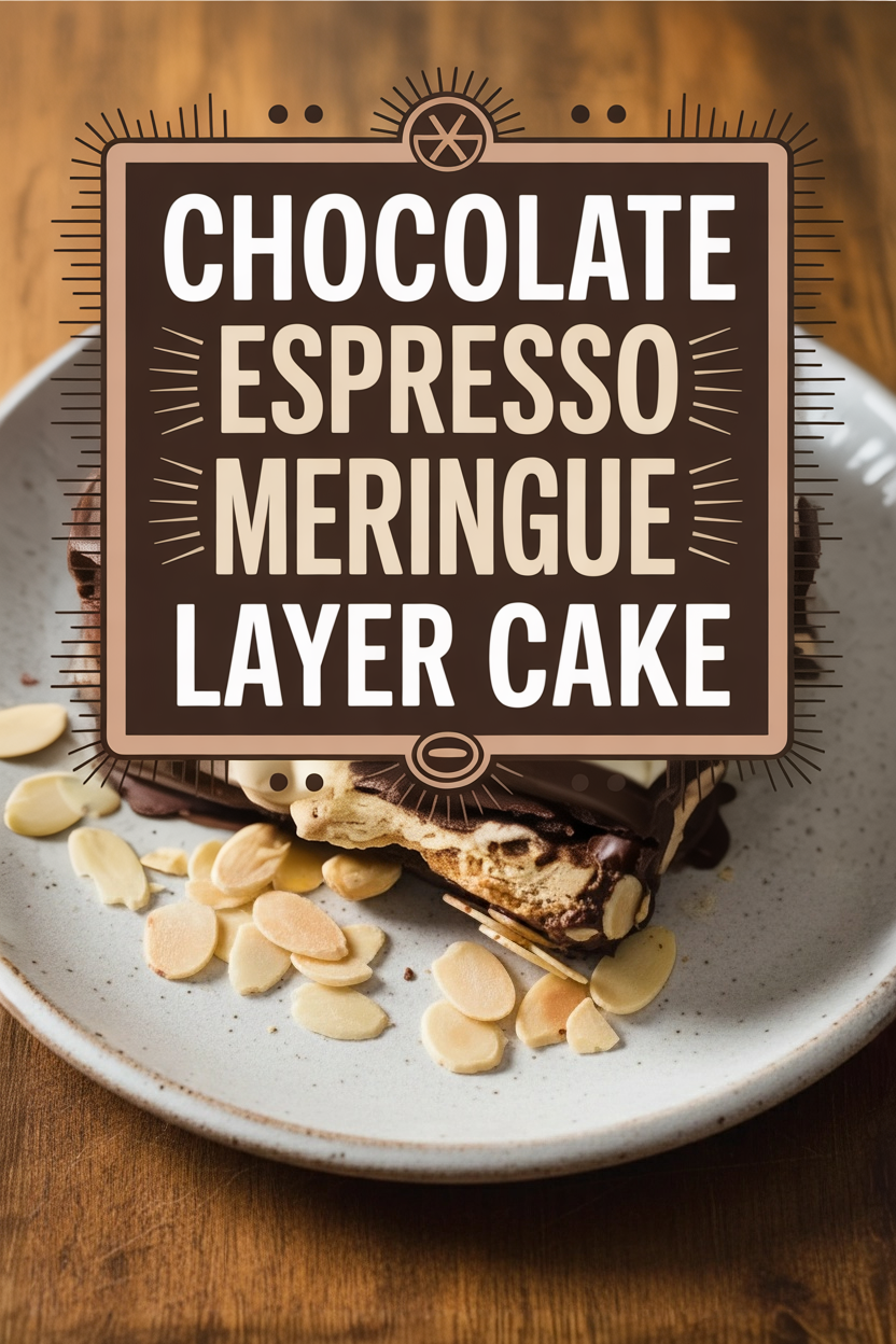 Chocolate Espresso Meringue Layer Cake