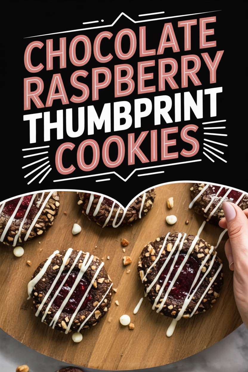 Chocolate Raspberry Thumbprint Cookies
