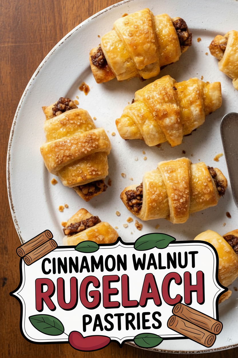 Cinnamon Walnut Rugelach Pastries