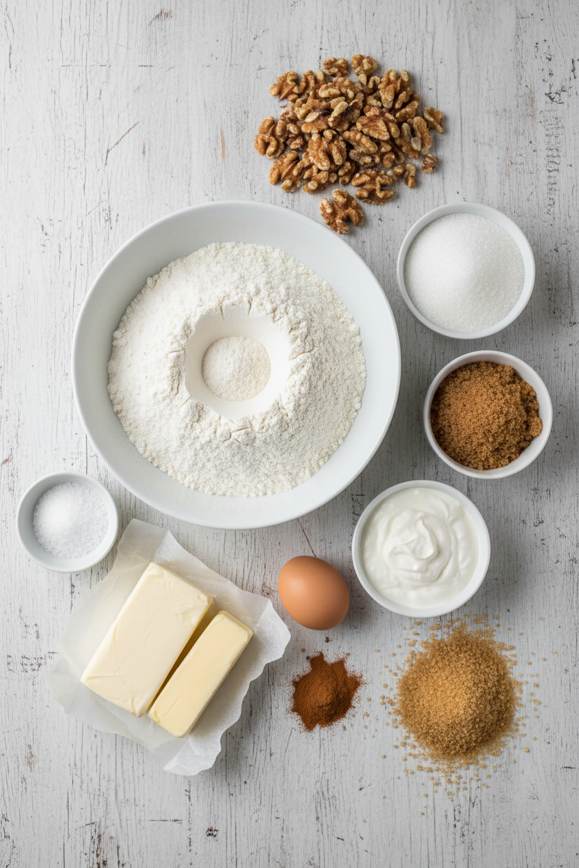 Cinnamon Walnut Rugelach Pastries