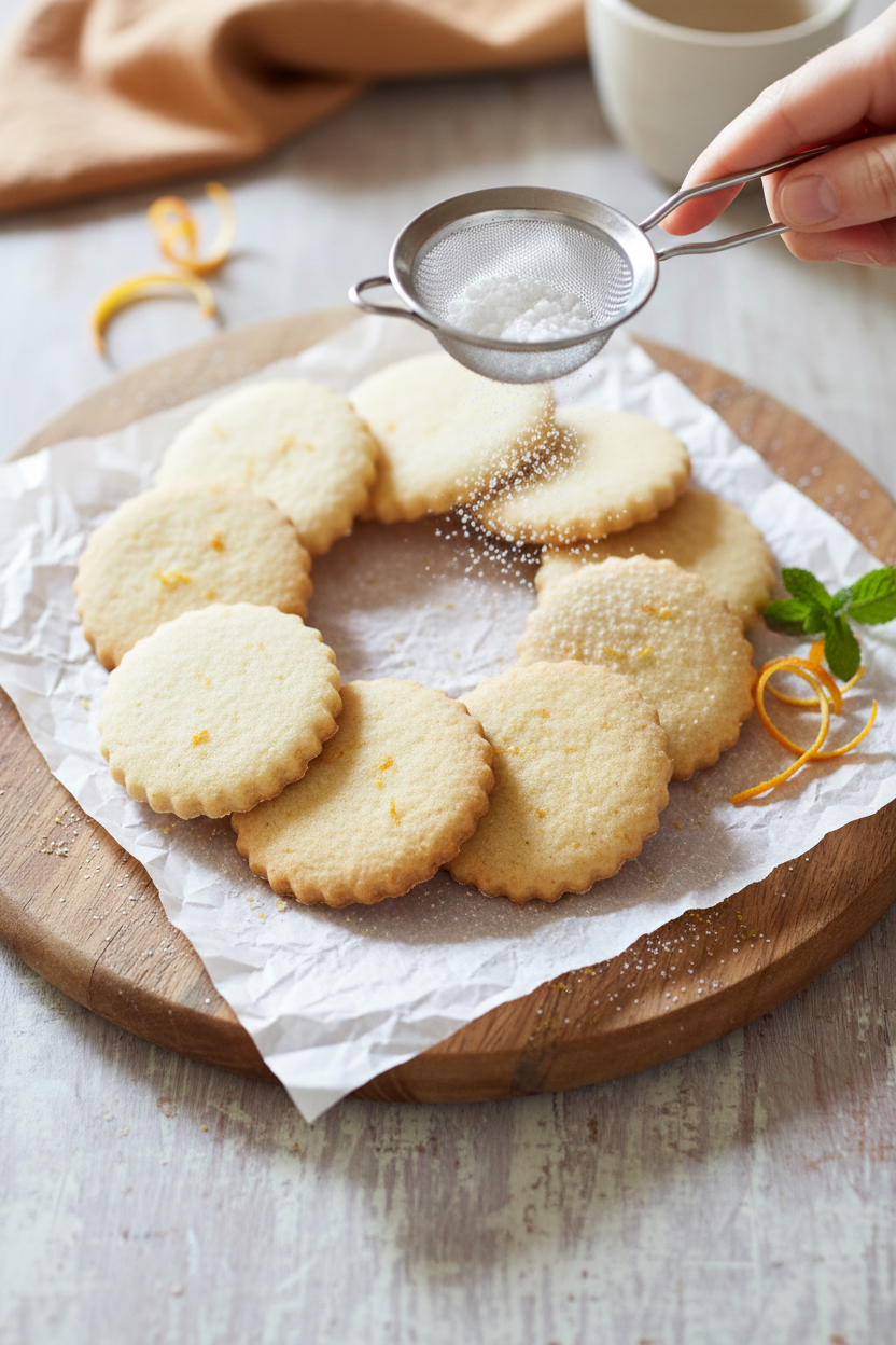 Citrus Cornmeal Shortbread Cookies