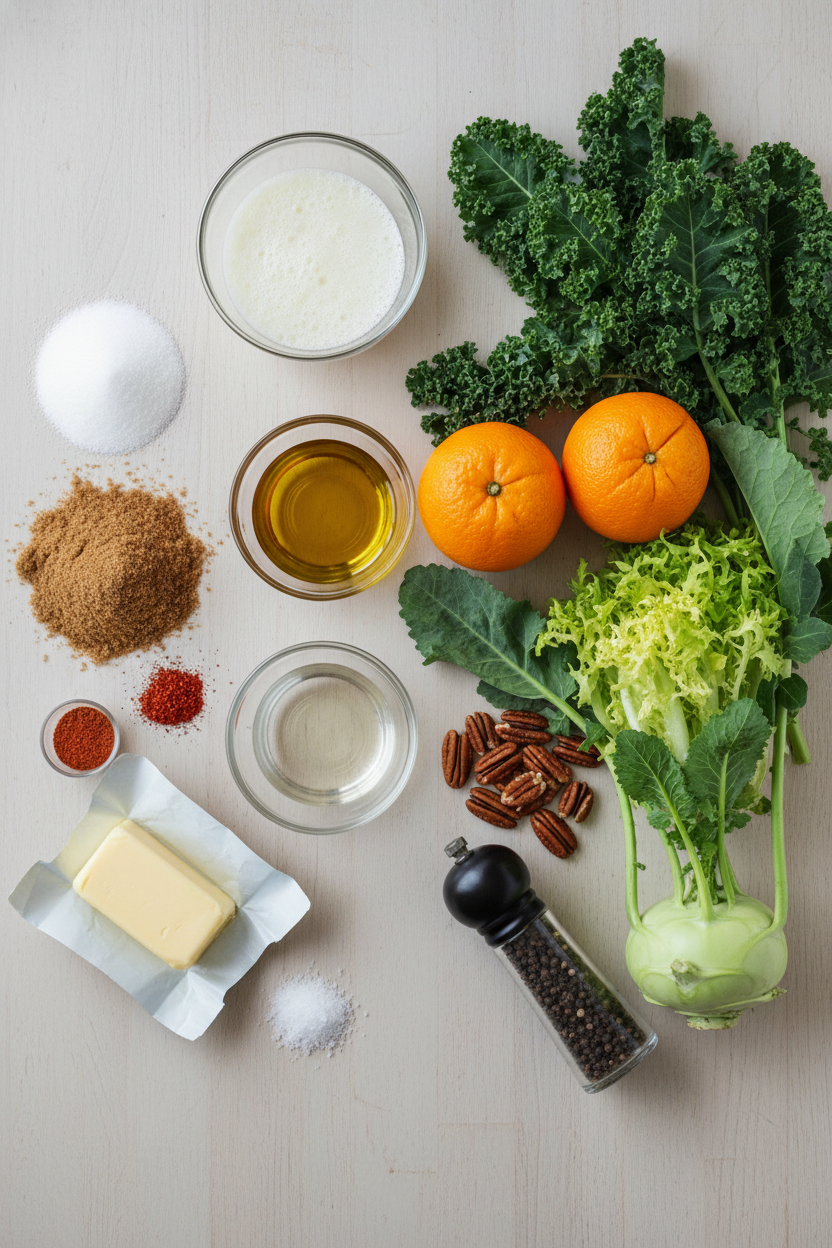 Citrus Kohlrabi Salad with Candied Pecans