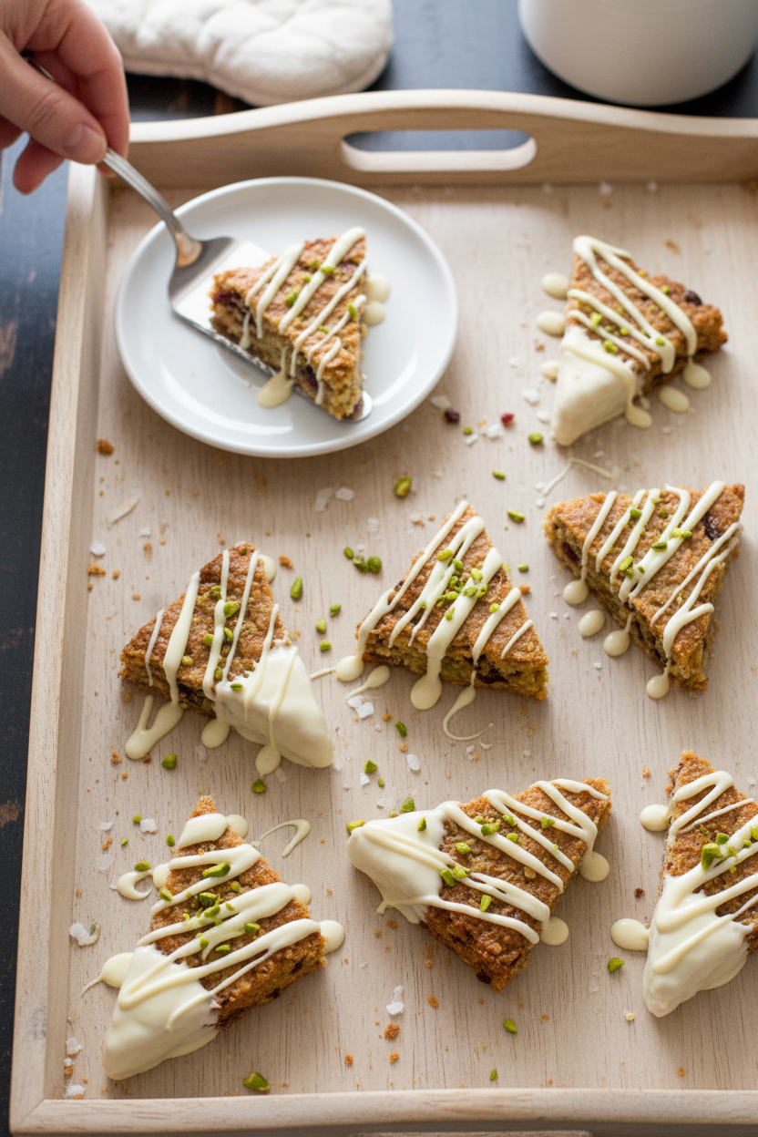 Cranberry Pistachio Coconut Shortbread Bites