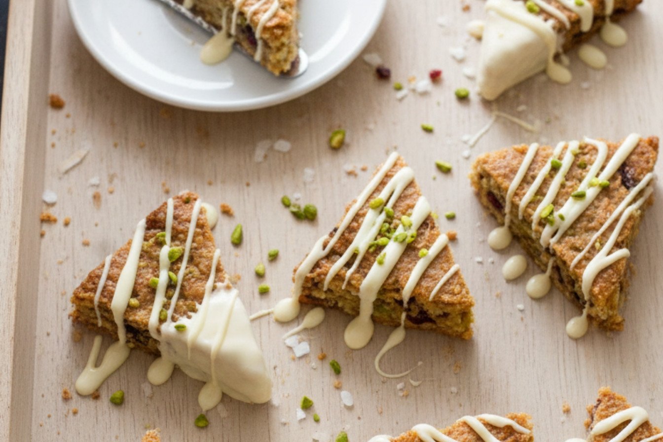 Cranberry Pistachio Coconut Shortbread Bites
