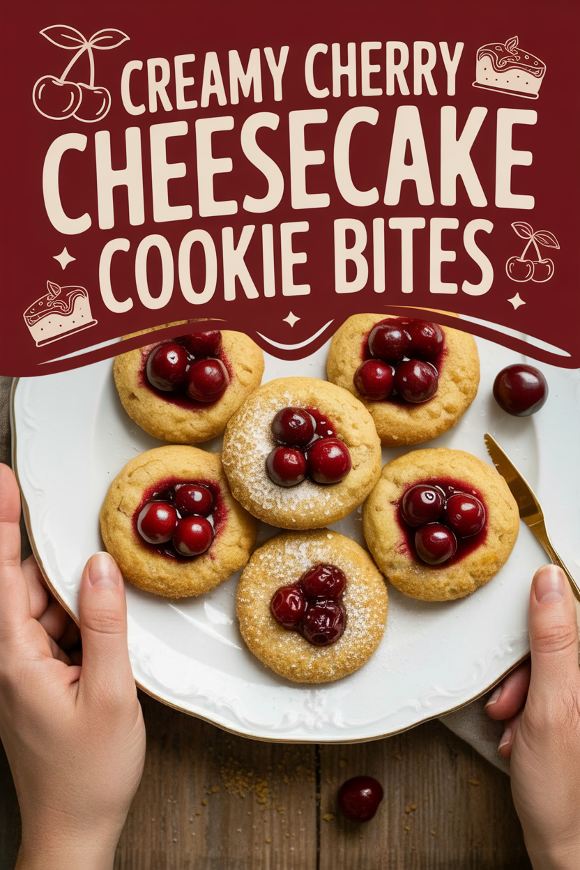 Creamy Cherry Cheesecake Cookie Bites