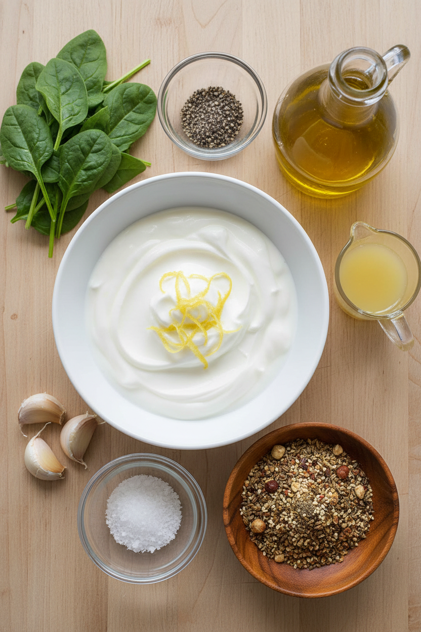 Creamy Spinach with Spiced Nut Topping