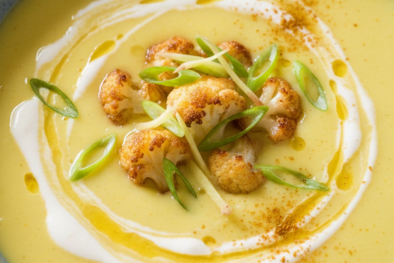 Curried Cauliflower Bisque with Cashew Cream