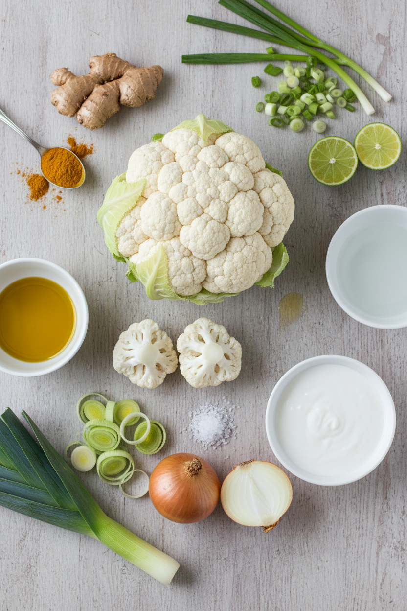 Curried Cauliflower Bisque with Cashew Cream