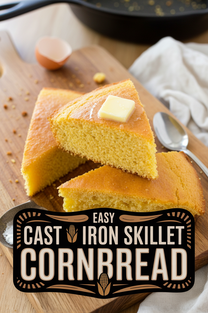 Easy Cast Iron Skillet Cornbread