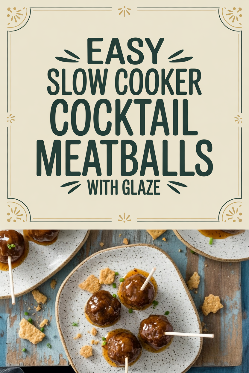 Easy Slow Cooker Cocktail Meatballs with Glaze